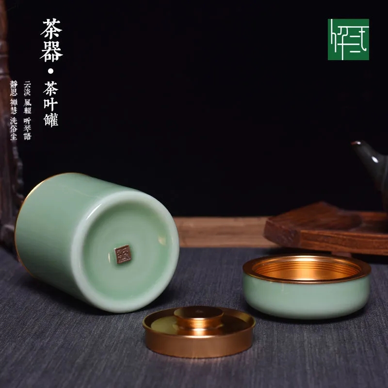 苏州旅行便携茶叶罐陶瓷密封罐大号家用存储罐